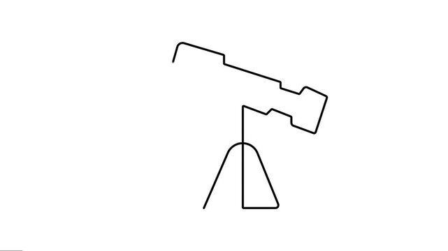 The astronomy binoculars Continuous line art Animation. Animated Video of Durbin Motion Graphics work. 