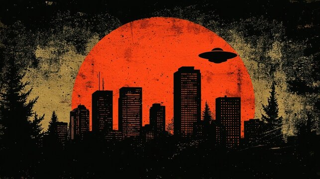UFO over City