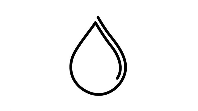 Water and blood drop continuous single-line art animation and video. 