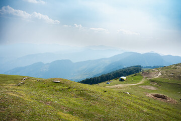 India breathtaking mountain views Tirthan Valley, and serene landscapes Shoja Himachal Pradesh...