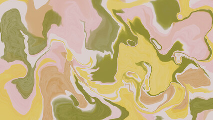 Abstract watercolor painting featuring a blend of bright, contrasting colors. 