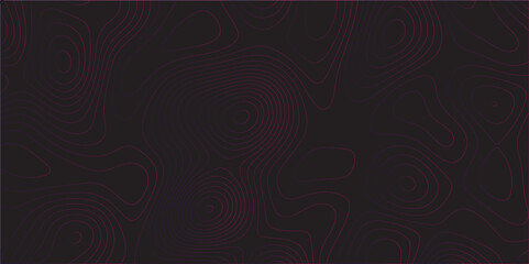 Abstract black colorful gradient Topographic line map pattern background. Contour elevation topographic and textured Background Modern design with black background with topographic wavy Patte and dot	