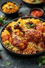 Fototapeta premium Plate of Chicken and Rice
