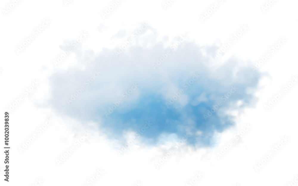 Poster isolated soft cloud, 3d rendering.