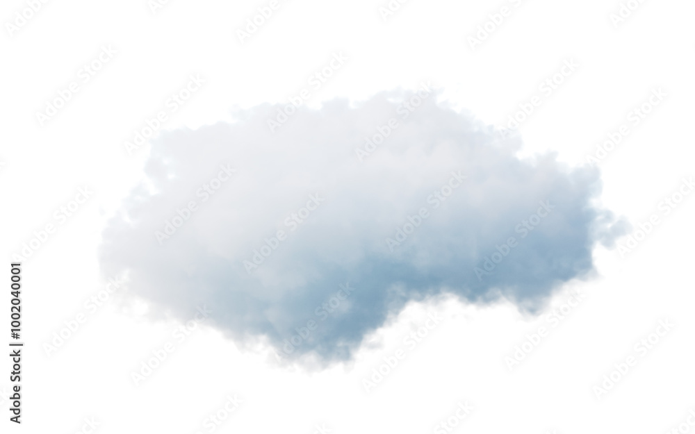 Poster isolated soft cloud, 3d rendering.