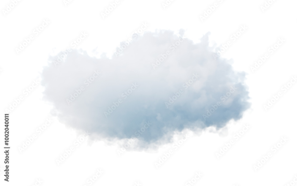 Poster isolated soft cloud, 3d rendering.