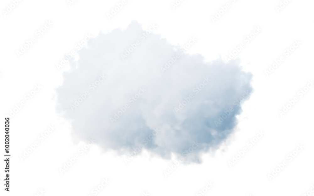 Poster isolated soft cloud, 3d rendering.