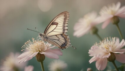 Obraz premium Monarch butterfly perched on blooming pink flower