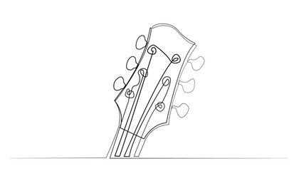 single line drawing of guitar head.single line drawing of guitar head
