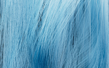 Wave hair with blue color, 3d rendering.