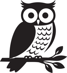 black and white owl logo
