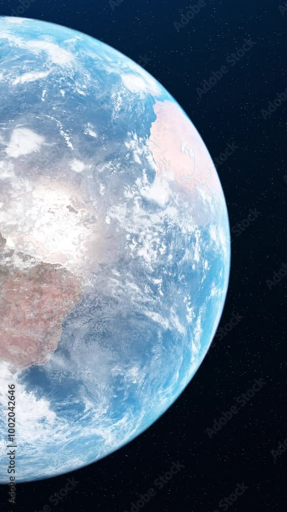 Poster animation of rotation of earth and transition of day and night. animation. beautiful rotation of ear