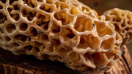 Natural Honeycomb Structure on Wooden Surface
