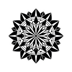 Obraz premium Abstract, colorful floral design with a round, vintage mandala ornament, perfect for a spring or summer background