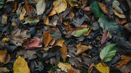 Obraz premium Colorful Autumn Leaves in Nature Background