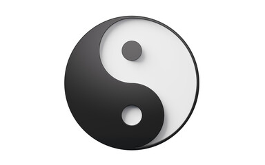 Chinese ancient taiji yin-yang pattern symbol, 3d rendering.