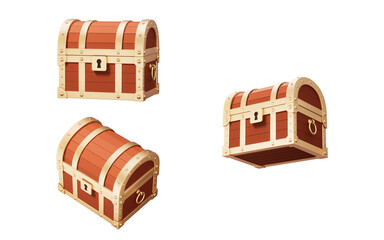 Retro treasure box, 3d rendering.
