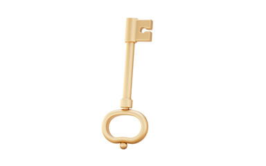 Classic retro gold key, 3d rendering.