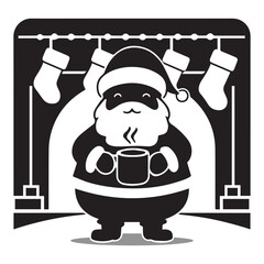 Santa Claus Silhouette T-shirt design'