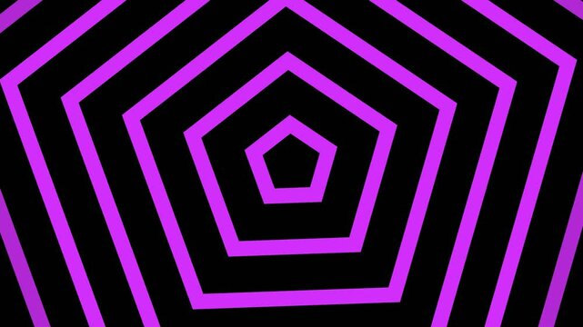 Hot pink gradient pentagons nestled within a dramatic black backdrop. Suitable for abstract design projects, backgrounds, geometric patterns, and digital art concepts.