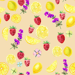 seamless pattern with fruits