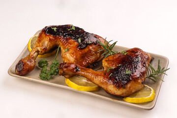 Grilled Chicken Leg with Rosemary and Lemon Lime.