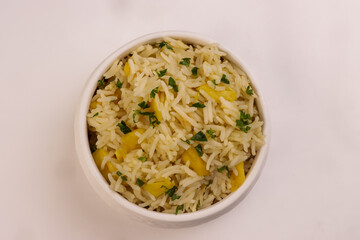 Hawaiian Pineapple Rice in a Bowl.