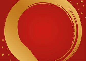 筆丸　背景　フレーム　赤