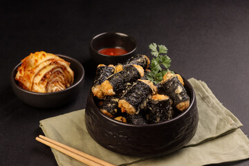 Ayam Gulung Nori or Chicken Nori Roll Gimmari or Kimmari is Korean Snack Made from Minced Chicken...