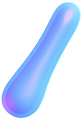 3D Holographic liquid Y2k Chrome bubble alphabet Slash