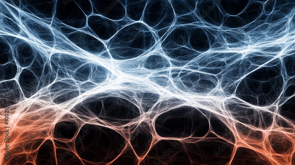 Poster abstract illustration of intricate lines and patterns, evoking a sense of movement and depth in a vi