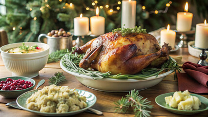 Holiday Celebration with Roasted Turkey and Classic Side Dishes
