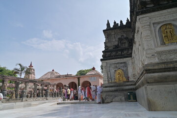 mahabodhi temple complex at bodh gaya, india