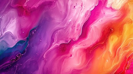 Colorful Liquid Painting Close Up
