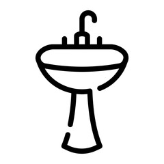 washbasin Line Icon