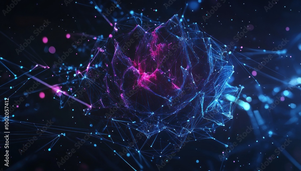 Wall mural abstract network structure