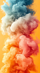 Fototapeta premium Abstract colorful ink swirling in water.