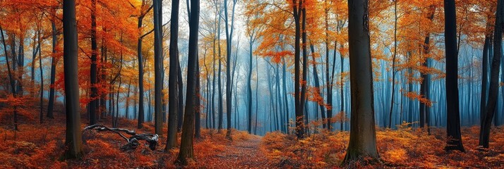Obraz premium a colorful fall woodland