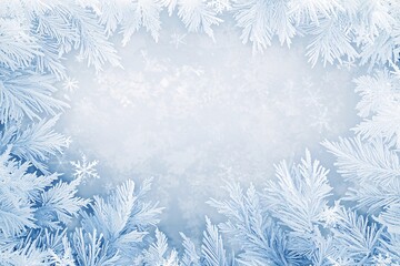 A winter-inspired poster template adorned with icy edges, perfect for showcasing personalized messages for seasonal events.