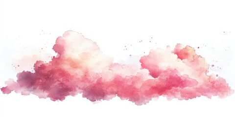 Obraz premium Soft Pink Watercolor Clouds Illustration