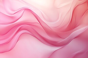Obraz premium Vibrant blush pink wave abstract design, romantic and playful, isolated on a white backdrop. Generative AI