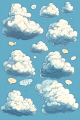 Cartoon clouds with speech bubbles