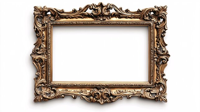 An elegantly crafted vintage frame mockup, adorned with intricate details, ideal for displaying haunting artwork or chilling event posters against a white backdrop.