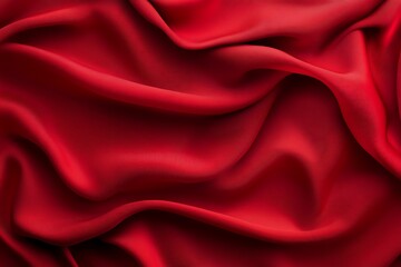 Obraz premium red satin or silk fabric. Generative Ai