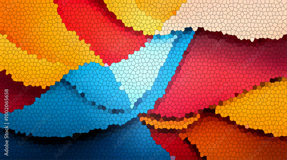 Aufkleber abstract geometric mosaic with colorful paper sheets pattern