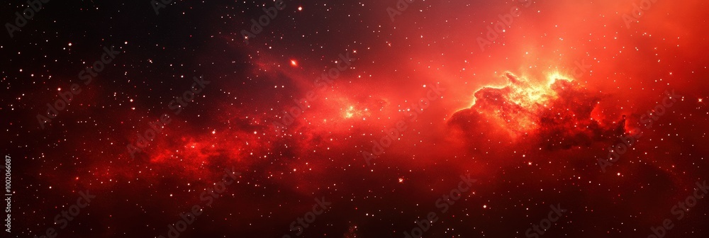 Poster red dust particles floating in space background