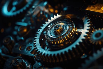 Clock with Gears Close Up