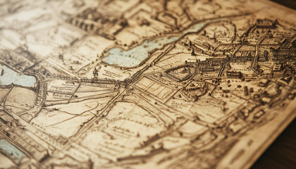  Antique maps of old cities or unexplored territories, with faded colors and intricate details, giving a historic and adventurous vibe.