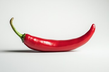 Vibrant Red Chili Pepper on White Background