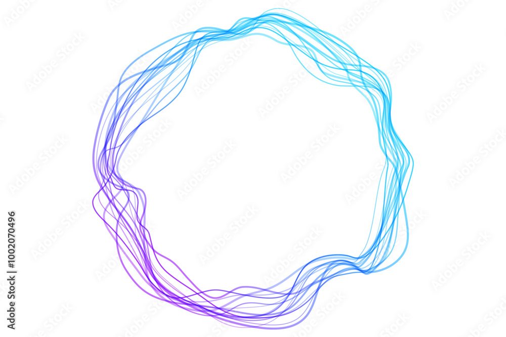 Poster abstract circle lines wave colorful purple and blue gradient isolated on transparent background. vec